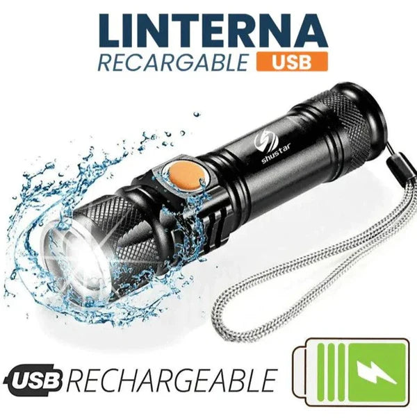 COMPRE 1 Y LLÉVETE 2 - Linterna Táctica CarbonoPro USB