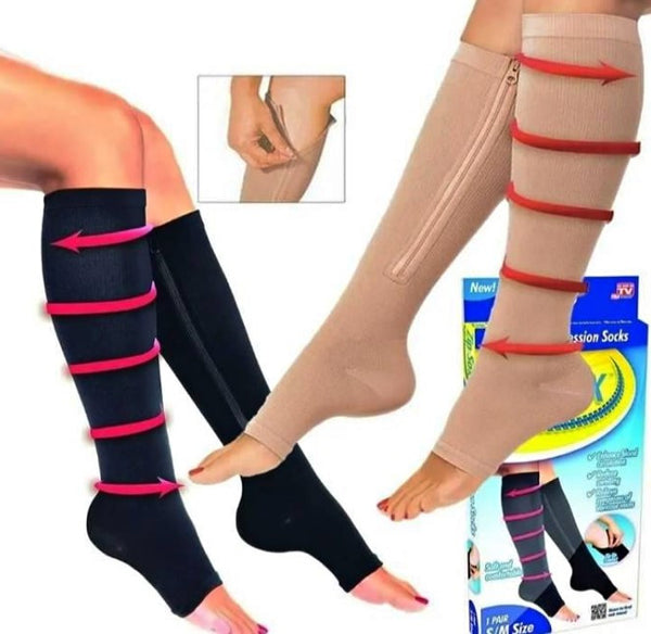 Medias De Compresión Anti Negro S M